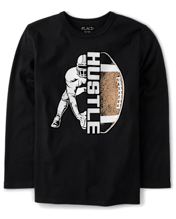 Boys Hustle Football Graphic Tee