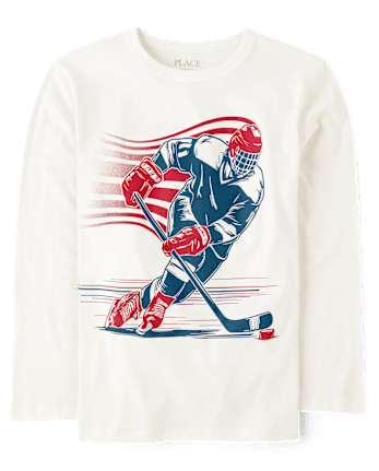 Boys Hockey Player Graphic Tee