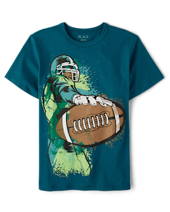 Boys Football Player Graphic Tee