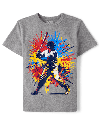 Boys Baseball Player Graphic Tee