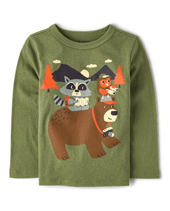 Baby And Toddler Boys Animals Camping Graphic Tee