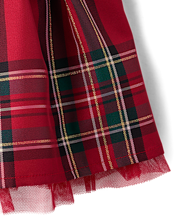 Toddler Girls Matching Family Plaid Velour Fit And Flare Dress