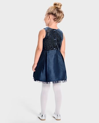 Baby And Toddler Girls Foil Dot Fit And Flare Dress