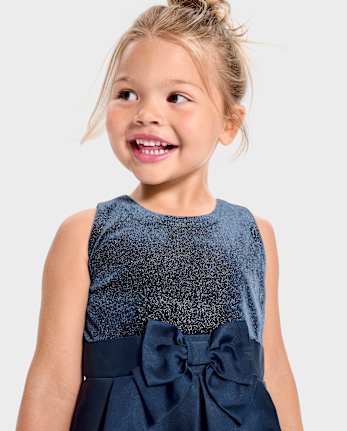 Baby And Toddler Girls Foil Dot Fit And Flare Dress
