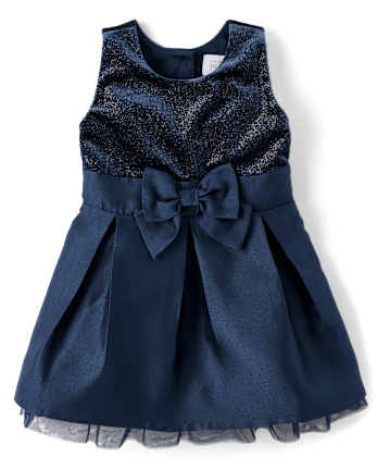 Baby And Toddler Girls Foil Dot Fit And Flare Dress