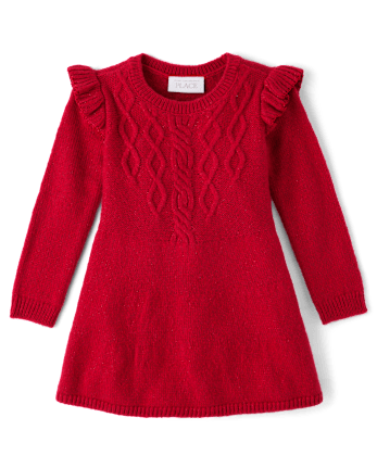 Baby And Toddler Girls Cable Knit Sweater Dress