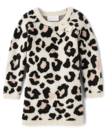 Baby And Toddler Girls Leopard Sweater Dress