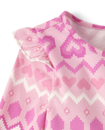 Baby And Toddler Girls Heart Fairisle Flutter Dress