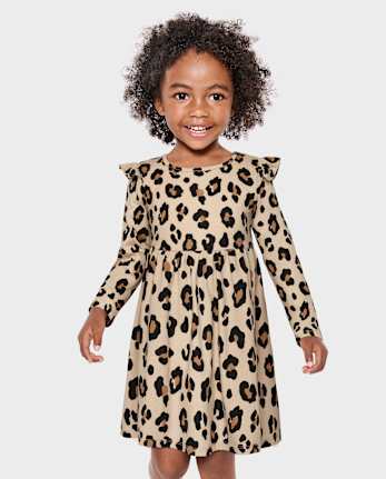 Leopard dress baby girl sale