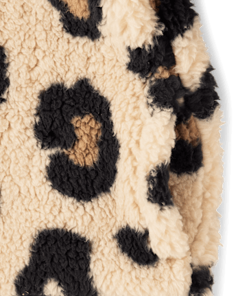 Toddler Girls Print Sherpa Zip Up Jacket