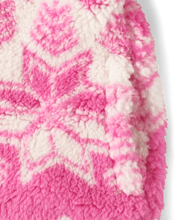 Toddler Girls Print Sherpa Zip Up Jacket