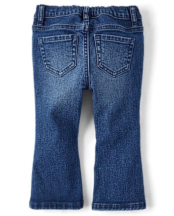 Toddler Girls Embroidered Star Flare Jeans