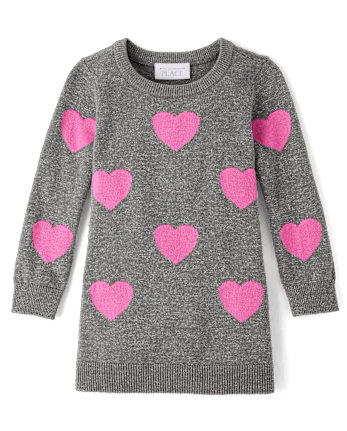 Baby And Toddler Girls Heart Sweater Dress