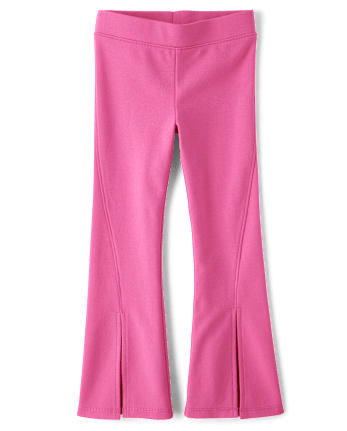 Jeggings évasés en maille ponte fendue pour filles