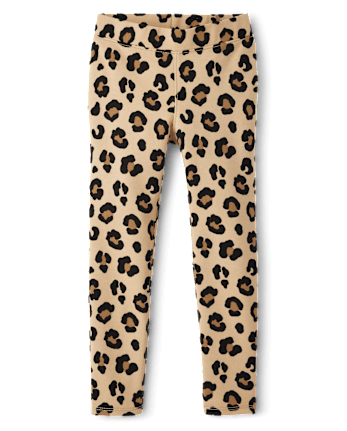 Girls Leopard Ponte Knit Jeggings