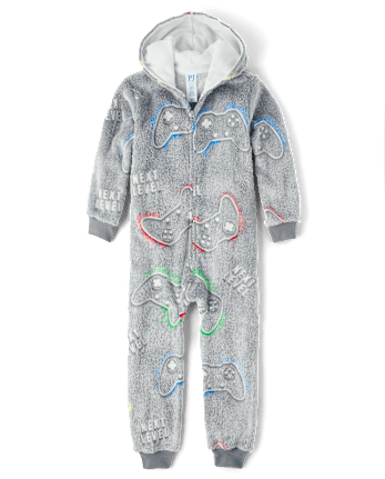 Boys Glow Gamer Sherpa One Piece Pajamas