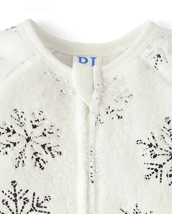 Baby And Toddler Girls Foil Snowflake Fleece Footed One Piece Pajamas