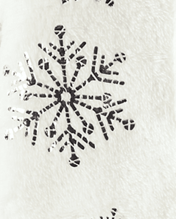 Baby And Toddler Girls Foil Snowflake Fleece Footed One Piece Pajamas