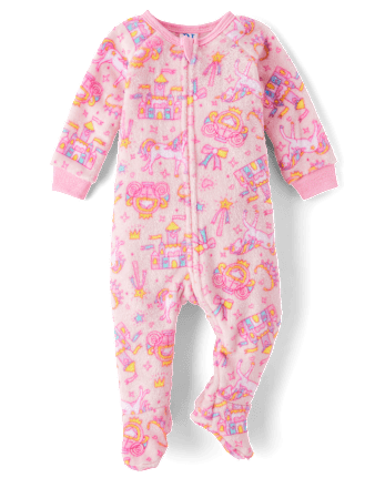 bébé et tout-petit, fille Princess molleton Footed One Piece Pyjama
