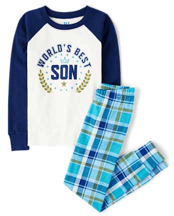 Boys World's Best Son Snug Fit Cotton Pajamas