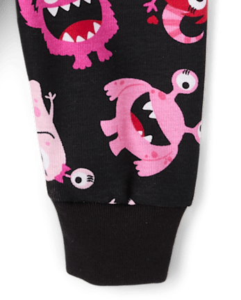 Pyjama en coton ajusté « Monstres de maman » pour bébés et petites filles