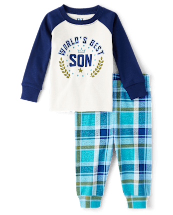 Baby And Toddler Boys World's Best Son Snug Fit Cotton Pajamas