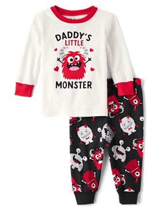 Baby And Toddler Boys Daddy's Monster Snug Fit Cotton Pajamas