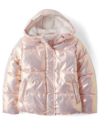 Girls metallic puffer jacket shop