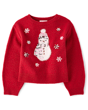 Girls Sequin Graphic Sweater