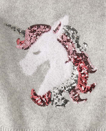 Girls Sequin Graphic Sweater