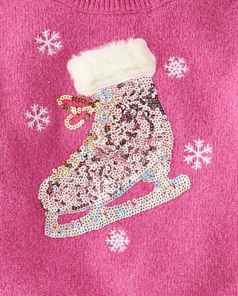 Girls Sequin Graphic Sweater