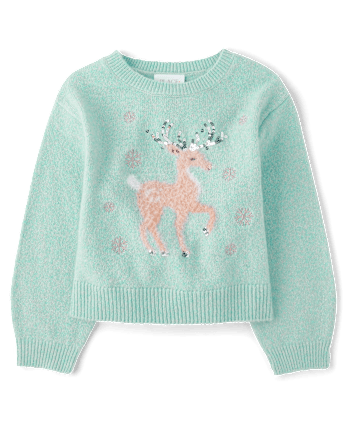 Girls Sequin Graphic Sweater