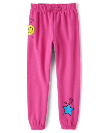 Girls Graphic Fleece Jogger Pants