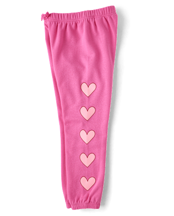 Girls Heart Fleece Jogger Pants