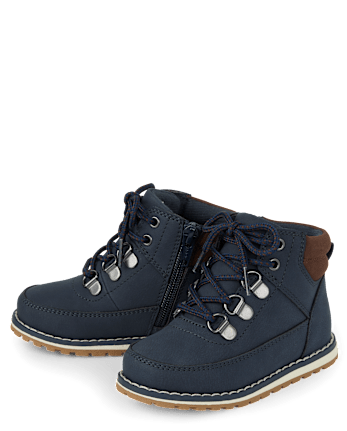 Toddler Boys Contrast Cuff Lace Up Boots