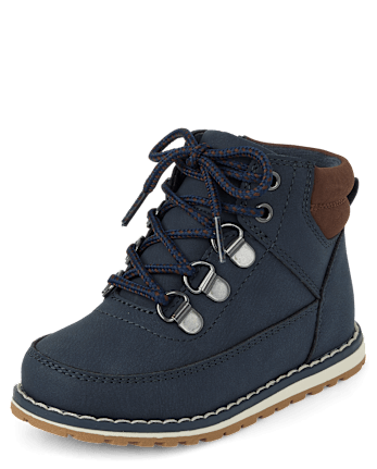 Toddler Boys Contrast Cuff Lace Up Boots