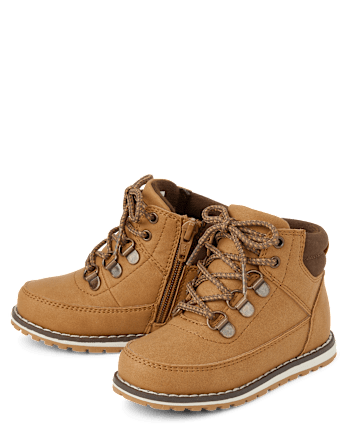Toddler Boys Contrast Cuff Lace Up Boots