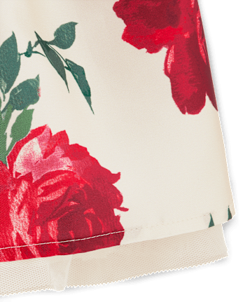 Girls Floral Velour Fit And Flare Dress