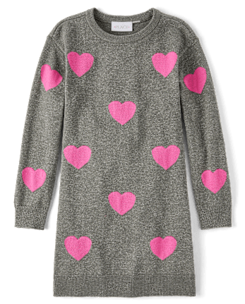 Robe pull coeur pour fille