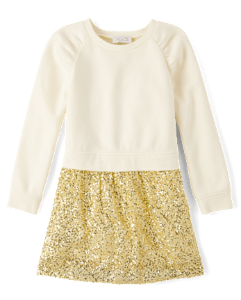 Girls Sequin Sweatshirt Dress