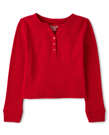 Girls Thermal Henley Top