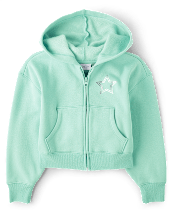 Girls Graphic Cozy Zip Up Hoodie