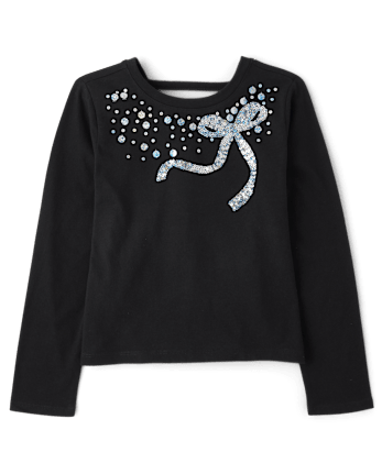 Girls Sequin Bar Back Graphic Top