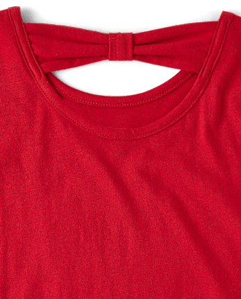 Girls Graphic Bow Back Top