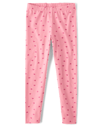 Girls Glitter Heart Leggings