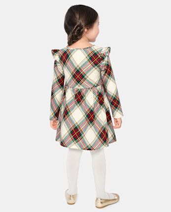 Baby And Toddler Girls Plaid Flutter Dress