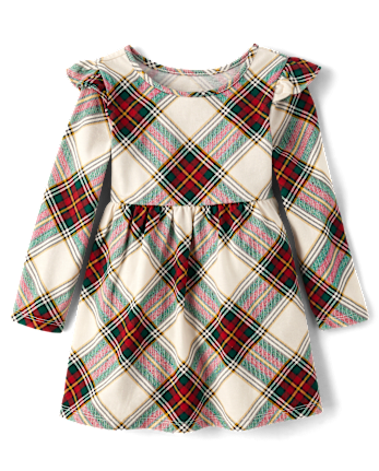 Baby And Toddler Girls Plaid Flutter Dress