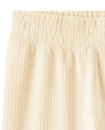 Girls Ribbed Velour Wide Leg Pants