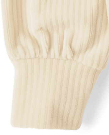 Fille Ribbed Velour Cropped Zip Up à capuchon
