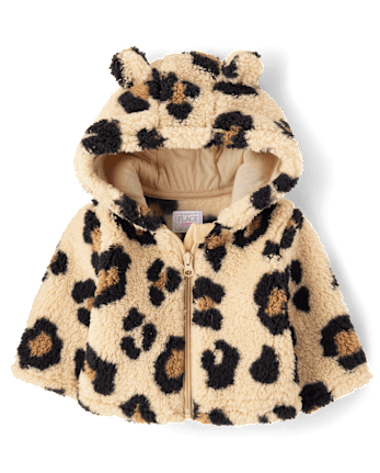 Baby Girls Leopard Sherpa Cozy Jacket